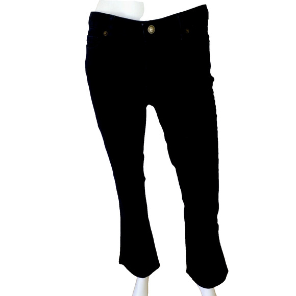 Michael Kors Womens Dark Navy Blue Flared Leg Mid Rise Stretch Jeans Size 4 - Picture 1 of 6